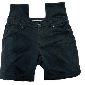 BANDOLINO Women's Pants Black Stretch Faux Front Pockets Tapered Legs Size 12